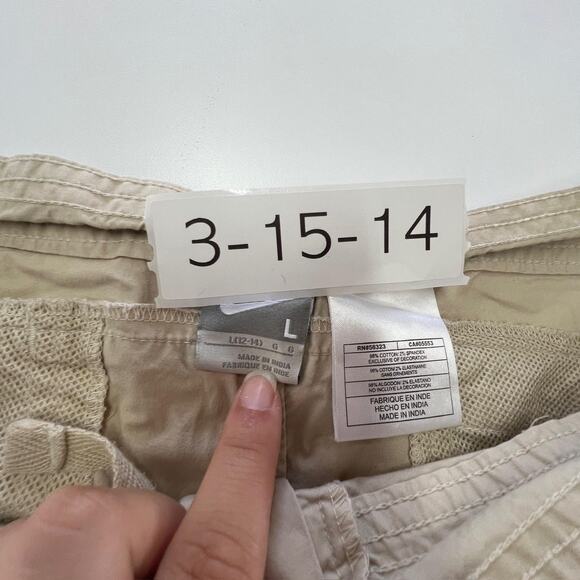 Nike Pants Womens Large Beige Capri Crop Drawstring Athletic Outdoor Spandex Y2K - Picture 4 of 7